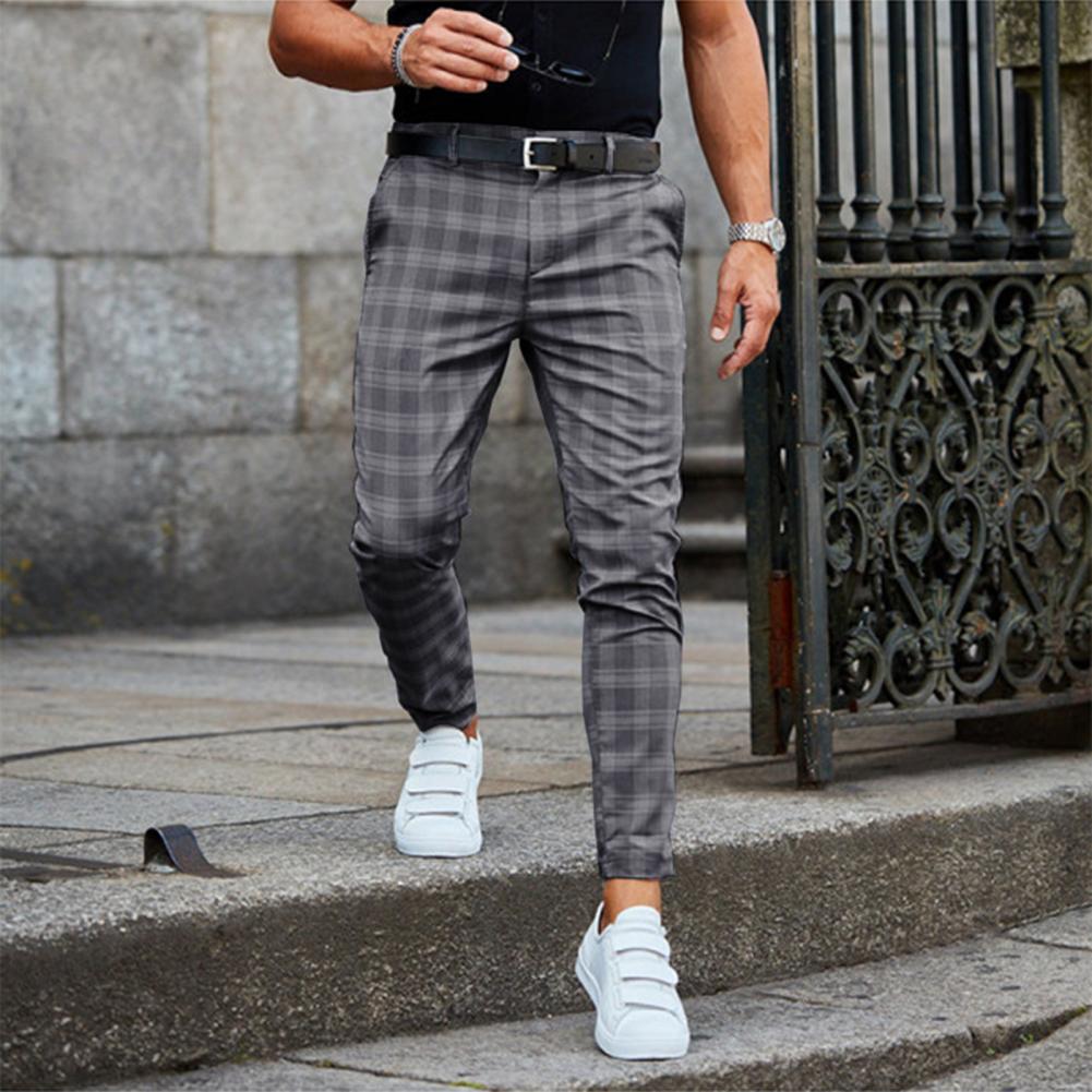 Stylish Plaid Chino Pants for Men