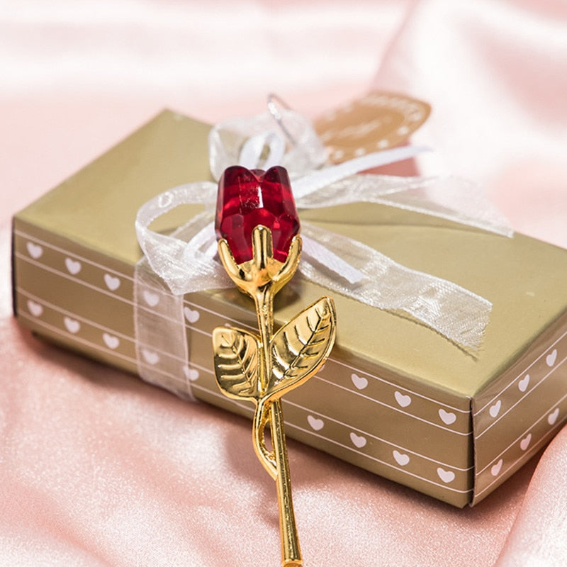 Valentine Gift for Her | Elegant Glass Rose with Beautiful Gift Box