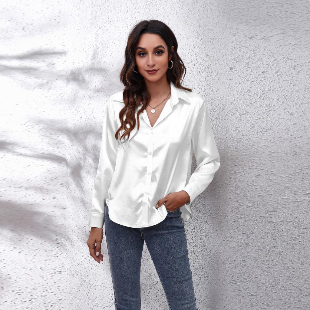 Shila Satin Blouse | Elegant Long-Sleeve Women’s Top