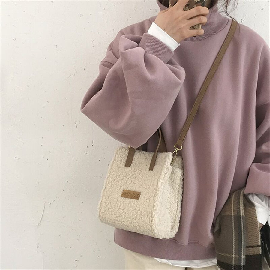 Teddy Shoulder Bag | Cozy Lamb Wool Design for Ultimate Style