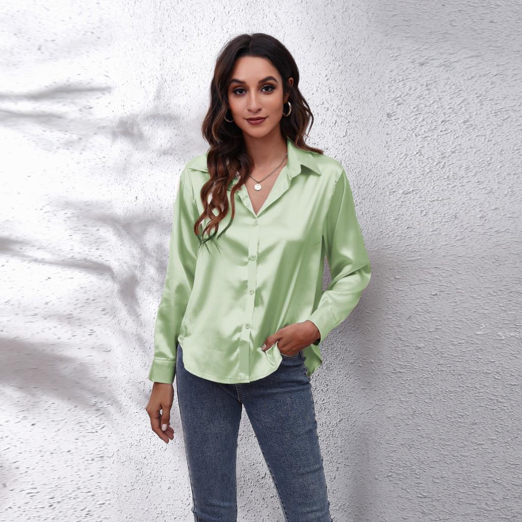 Shila Satin Blouse | Elegant Long-Sleeve Women’s Top