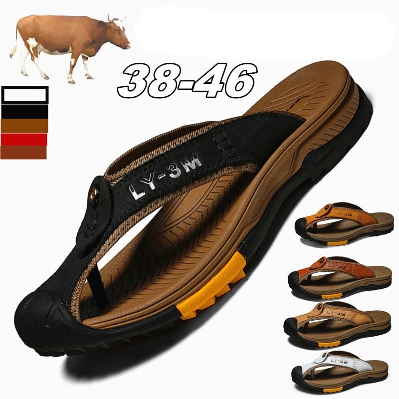 Leo Leather Slippers | Men's Leather Slip-On Footwear