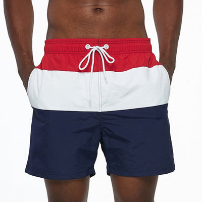 Striped Swimming Shorts | Classy Men's Swimwear with Drawstring