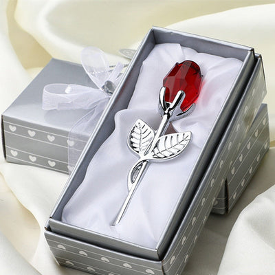 Valentine Gift for Her | Elegant Glass Rose with Beautiful Gift Box