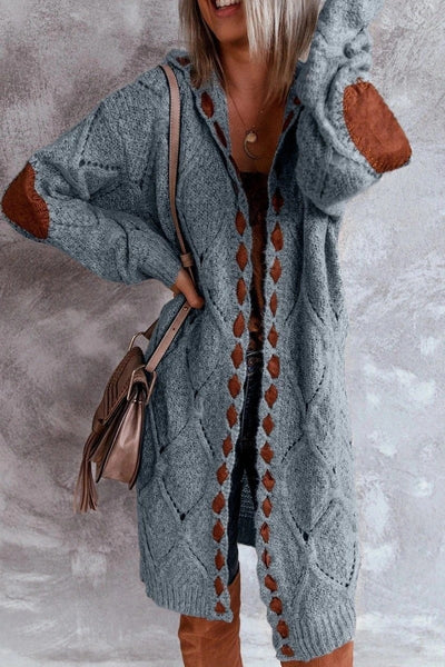 Evelyn | Stylish Long Knitted Cardigan - Cozy with Hood