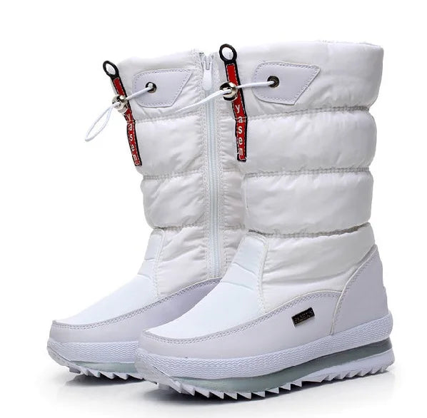 Women's Thermal Snow Boots - Waterproof Winter Boots with Faux Fur Lining and Anti-Slip Sole