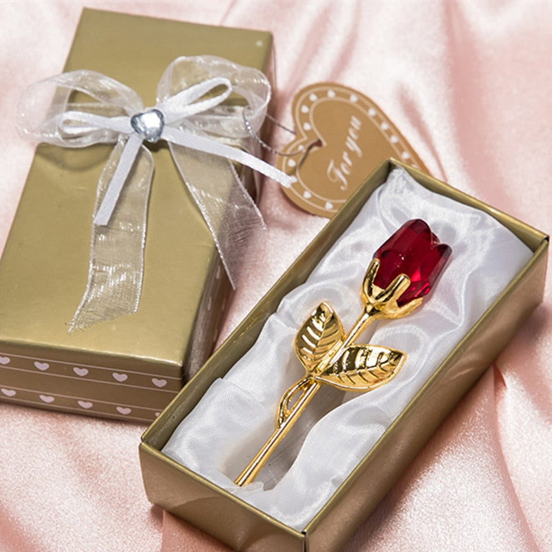 Valentine Gift for Her | Elegant Glass Rose with Beautiful Gift Box