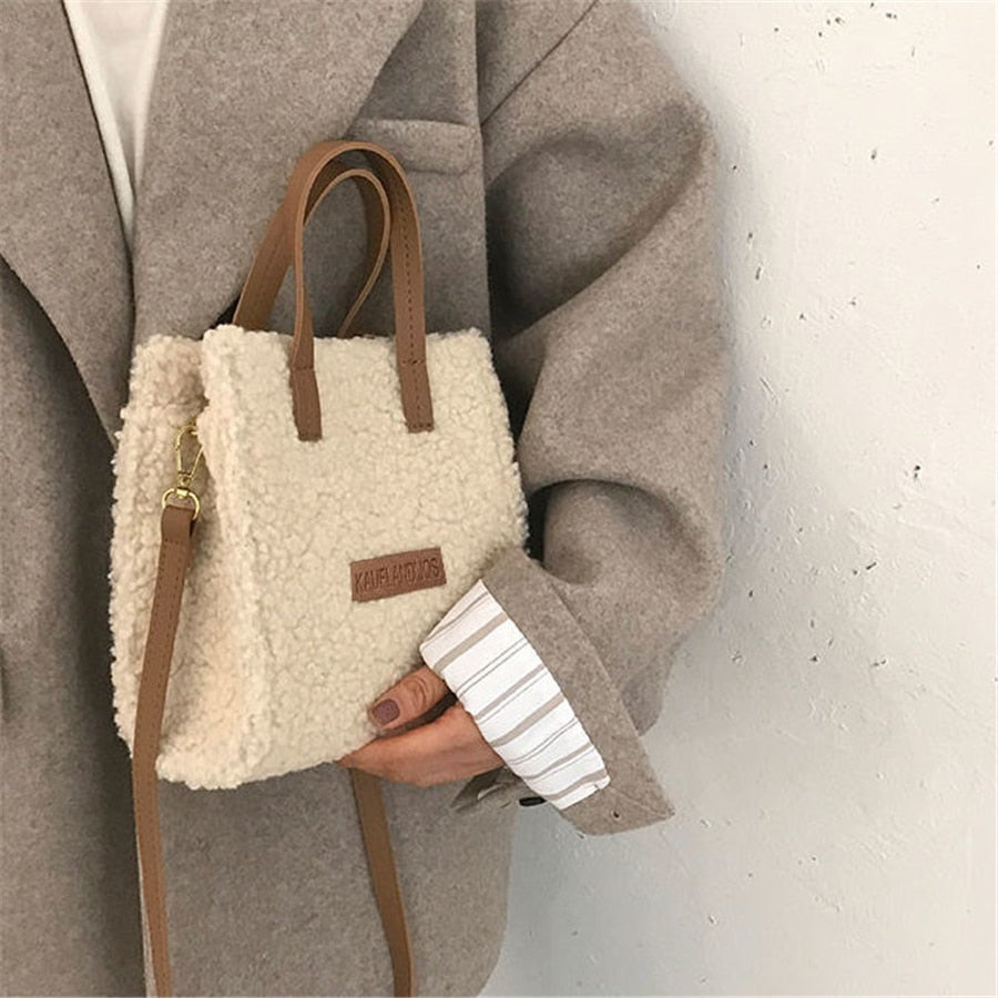 Teddy Shoulder Bag | Cozy Lamb Wool Design for Ultimate Style