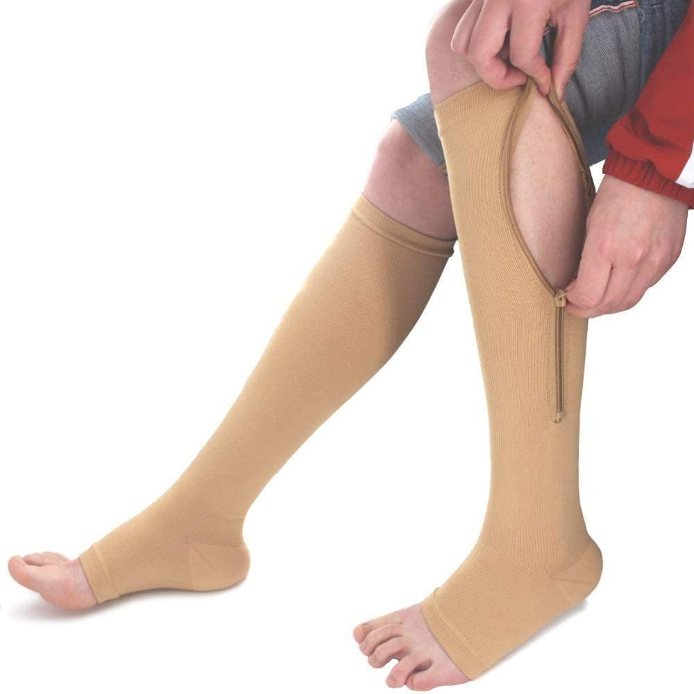 Support Compression Stockings with Zipper | Easy-to-Wear Support for Better Circulation