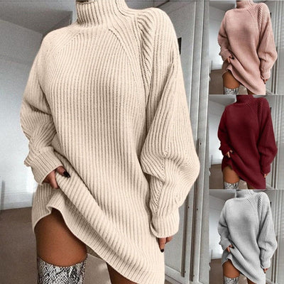 Lilia™ | Knitted Turtleneck Sweater Dress for Women | Cozy Winter Fashion