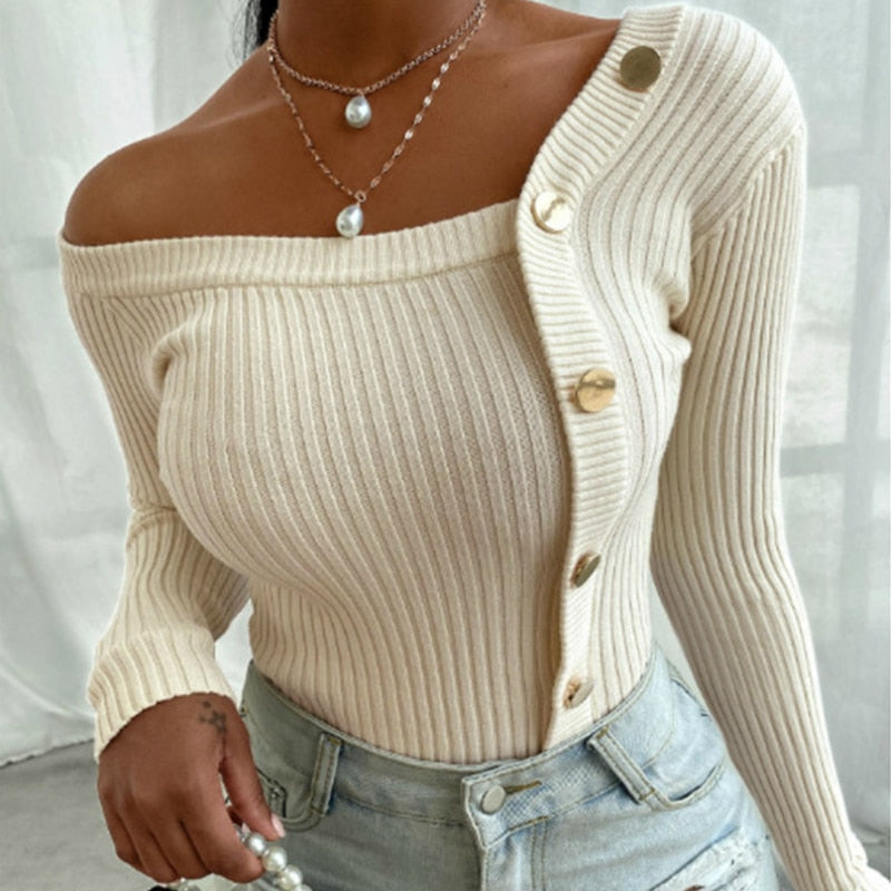 Gina Knitted Long-Sleeve Top | A Stylish & Warm Fitted Top for Any Occasion