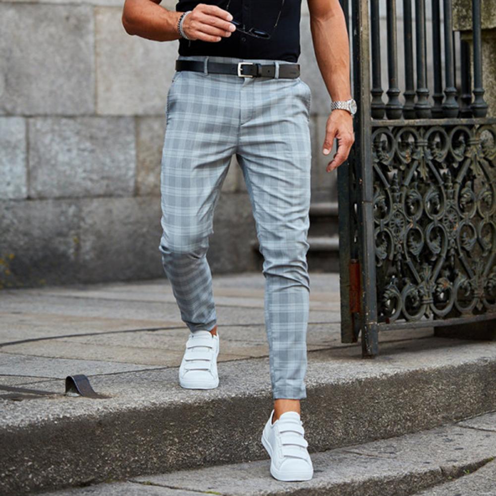 Stylish Plaid Chino Pants for Men