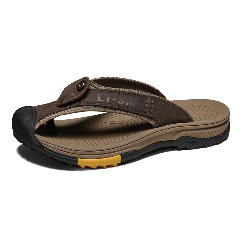 Leo Leather Slippers | Men's Leather Slip-On Footwear