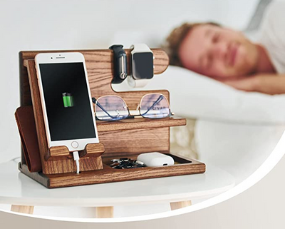 Wooden Phone Docking Station | Premium Organizer for Your Essentials