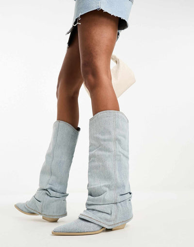 Trendy Denim Boots for Women - Stylish and Comfortable Footwear