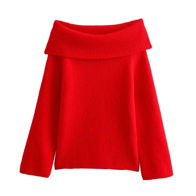 Amanda Off-The-Shoulder Sweater – Cozy Elegance with a Flattering Silhouette