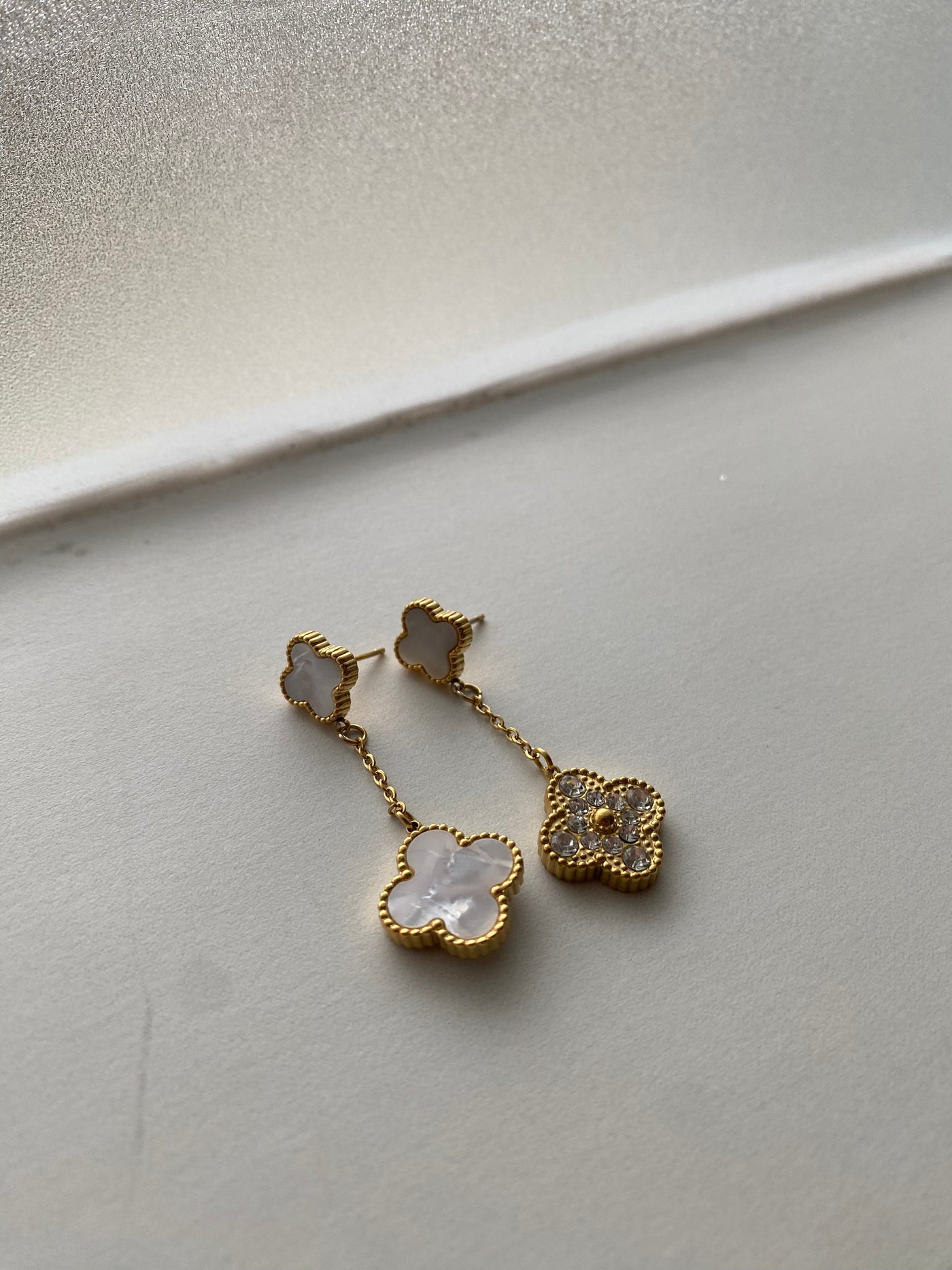 Clover Earrings with Diamonds | Elegant 4-Leaf Design