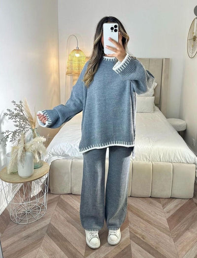 Nomi™ Comfy Set | Stylish Knit Sweater & Wide-Leg Pants for Everyday Comfort