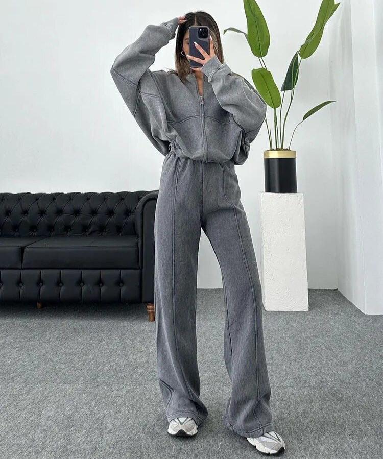 Quin™ Comfy Tracksuit | Cozy Two-Piece Set with Jacket and Track Pants