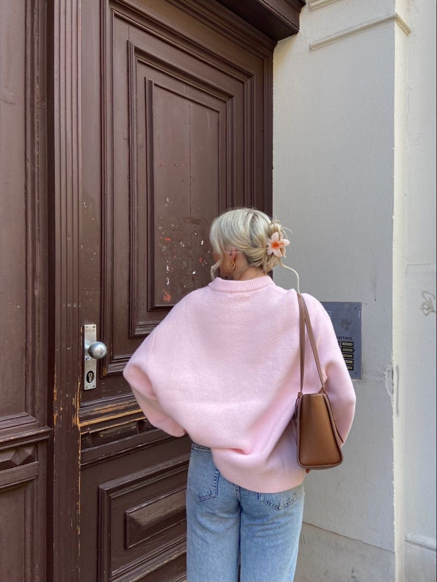 Joan™ Loose-Fit Knitted Pink Sweater | Cozy and Stylish for Everyday Wear