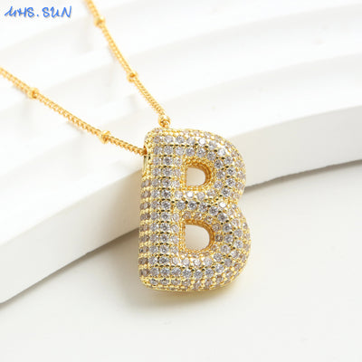 Diamond Bubble - Initial Necklace