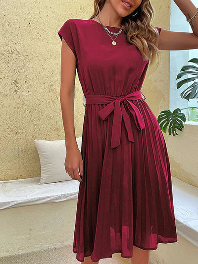 ALIA™ | Women's Knee-Length Summer Dress with Bow Belt