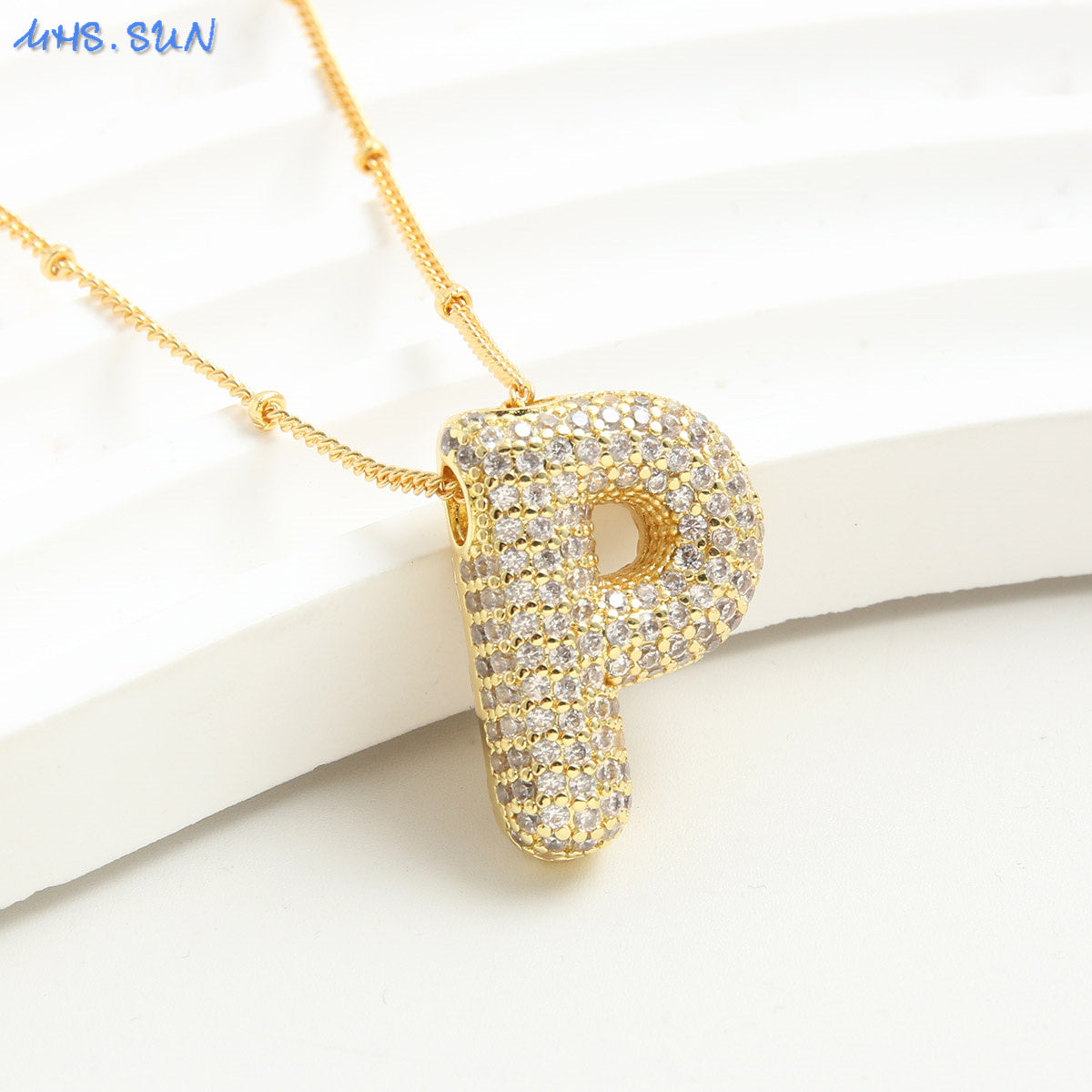 Diamond Bubble - Initial Necklace