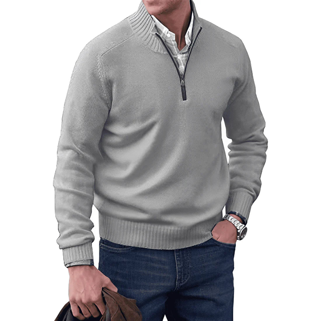 Dewitt Elegance Sweater | Cashmere Comfort with Half-Zip Closure