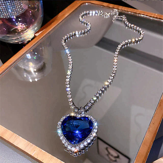 Blue Heart Crystal Necklace | Elegant & Timeless Jewelry Piece