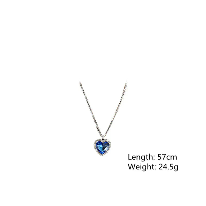 Blue Heart Crystal Necklace | Elegant & Timeless Jewelry Piece