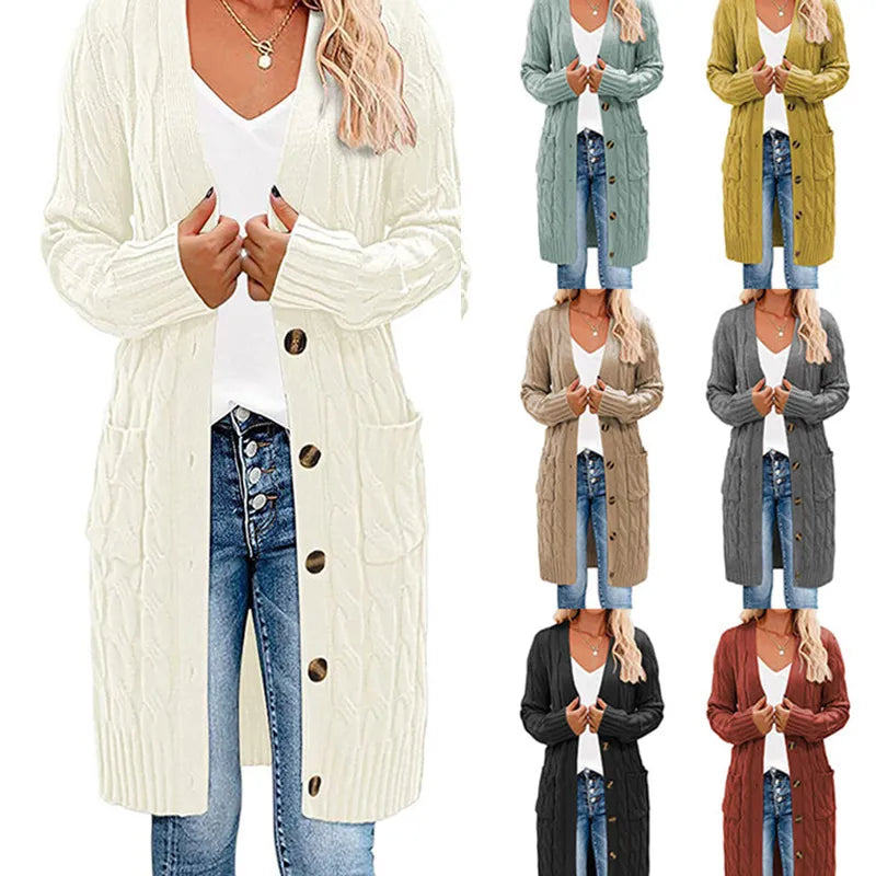 Juliette Long Cardigan | Twisted Knit Design & Stylish Comfort