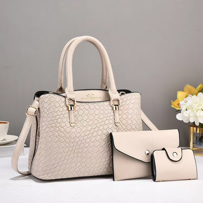 Woven Texture 3-Piece Set | Large Capacity Shoulder Bag Combination