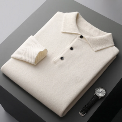 Milano™ | Men's Long-Sleeve Collared Sweater with Half-Button Closure