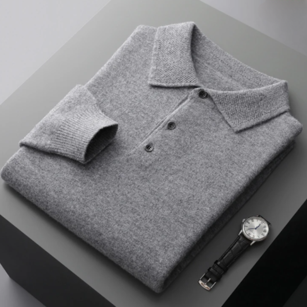 Milano™ | Men's Long-Sleeve Collared Sweater with Half-Button Closure