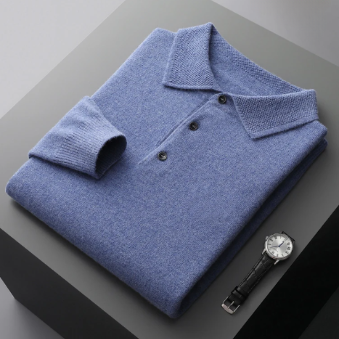 Milano™ | Men's Long-Sleeve Collared Sweater with Half-Button Closure