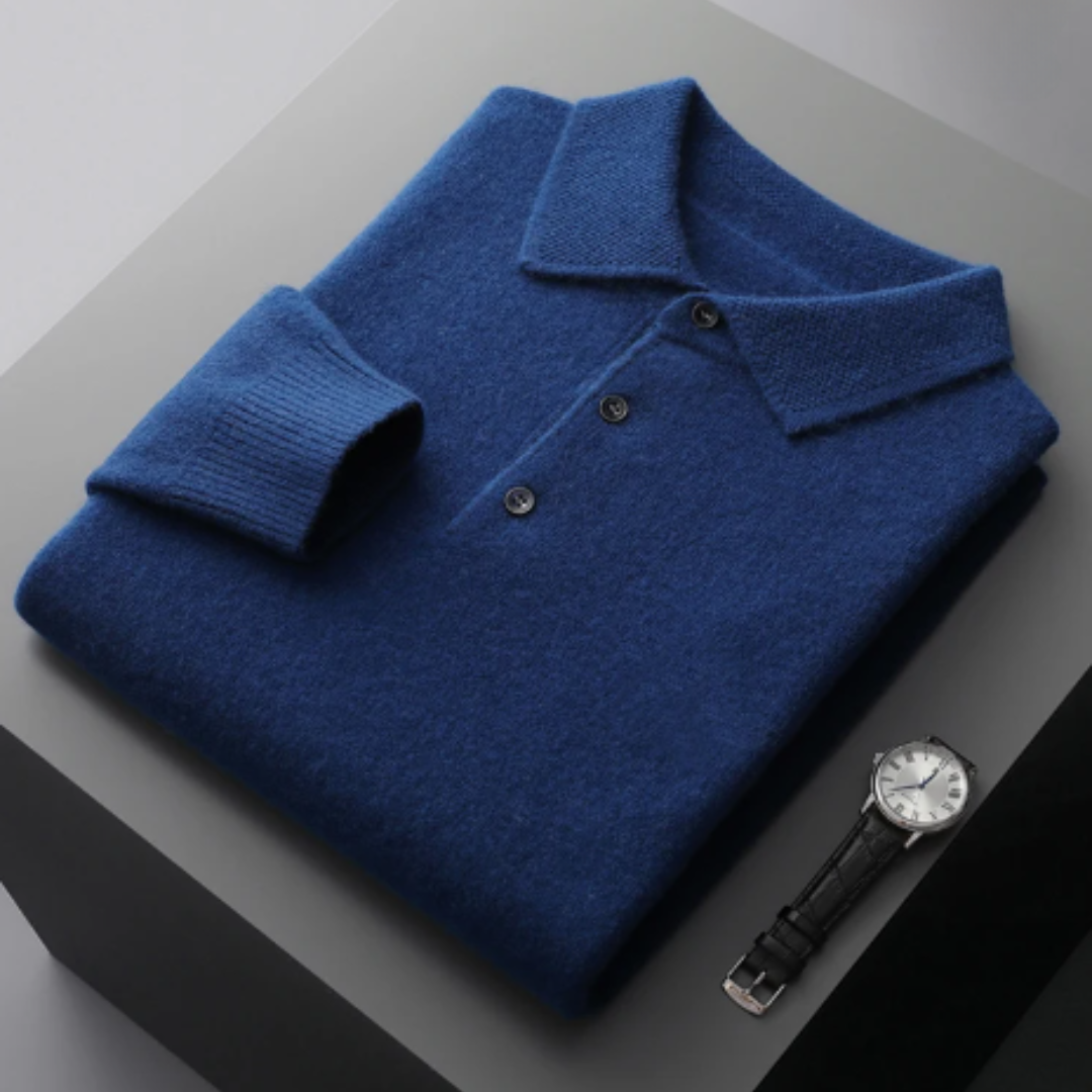 Milano™ | Men's Long-Sleeve Collared Sweater with Half-Button Closure