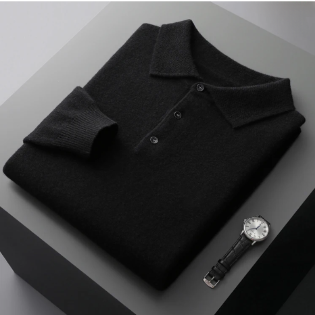 Milano™ | Men's Long-Sleeve Collared Sweater with Half-Button Closure