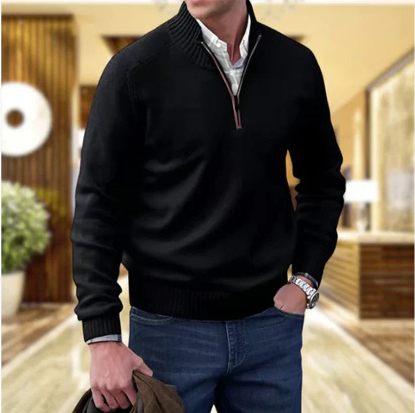 Dewitt Elegance Sweater | Cashmere Comfort with Half-Zip Closure