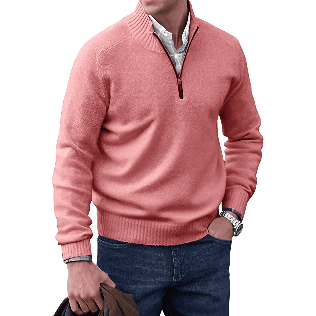 Dewitt Elegance Sweater | Cashmere Comfort with Half-Zip Closure