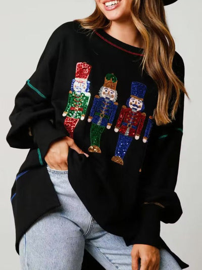 Sequin Nutcracker Sweatshirt | Festive & Cozy Holiday Fashion