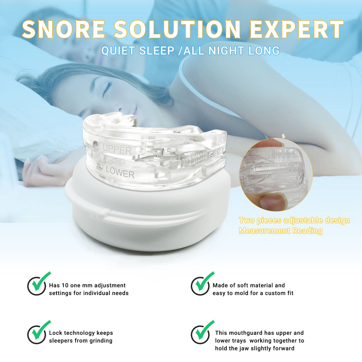 SleepMD Anti Snore + Free Sleeping Mask - Better Sleep Guaranteed!