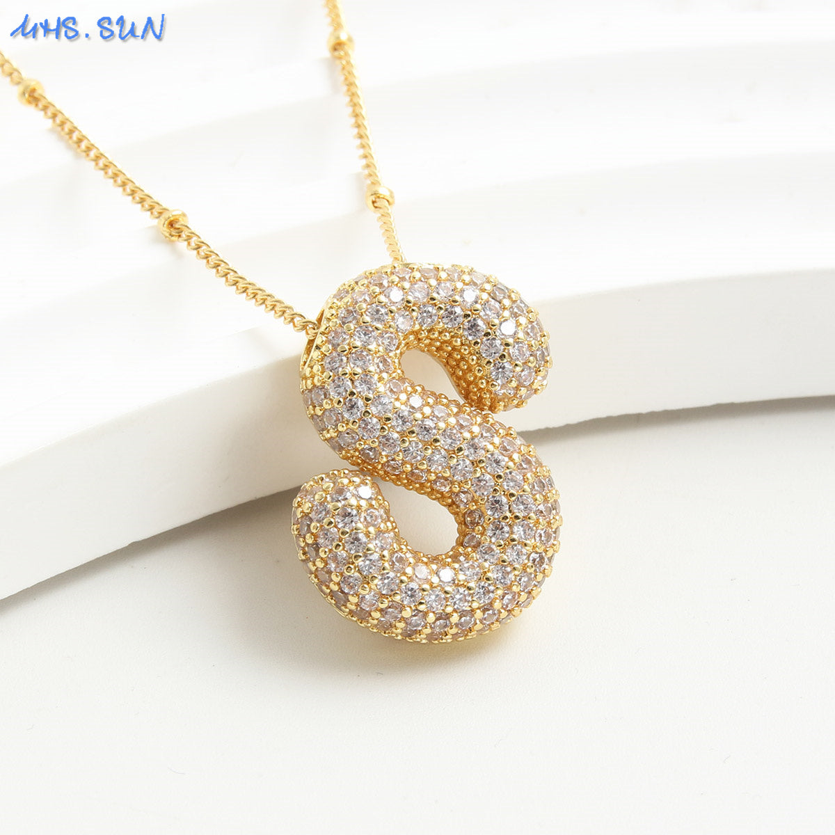 Diamond Bubble - Initial Necklace