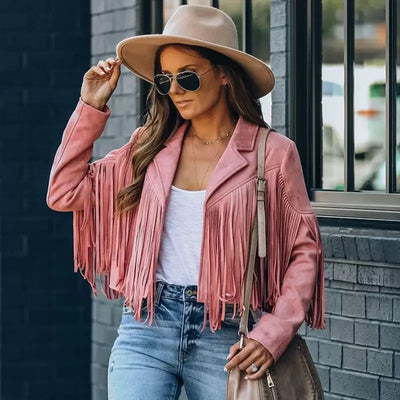 Rosy Western Fringe Jacket | Unique Details for a Bold, Standout Look