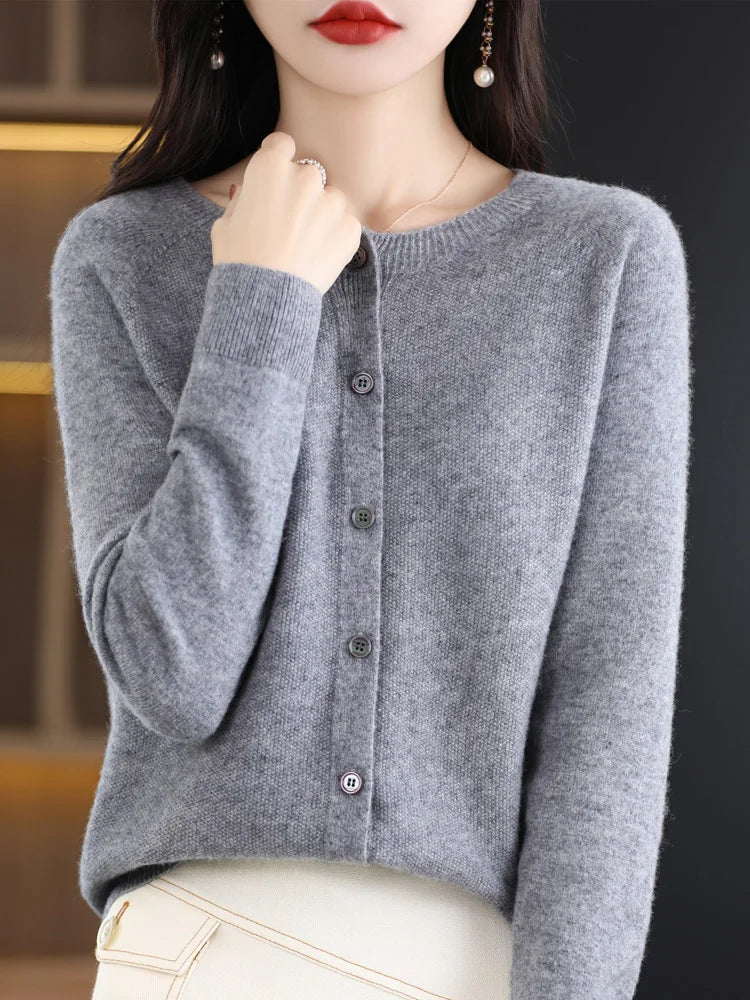 Women’s Wool Cardigan with Button Closure