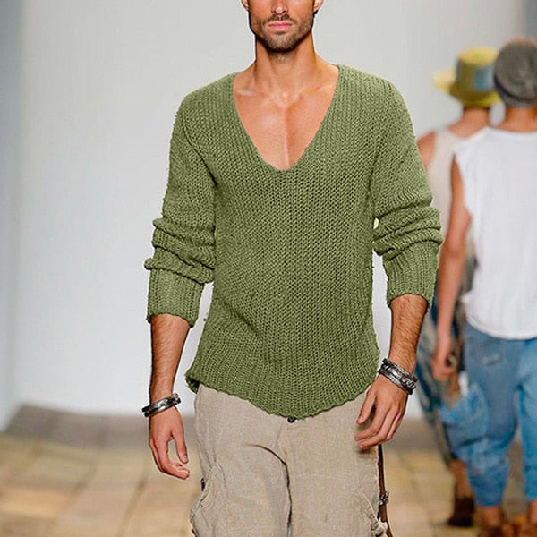 Victor V-Neck Sweater for Men | Casual & Stylish Deep V-Neck Knitwear