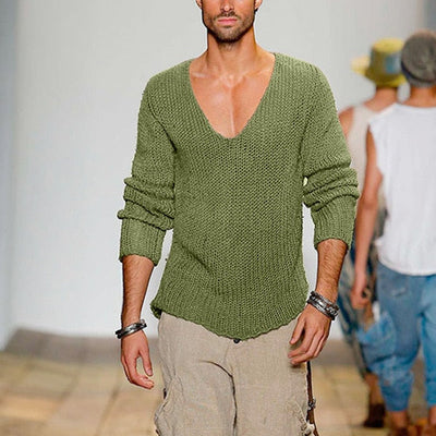 Victor V-Neck Sweater for Men | Casual & Stylish Deep V-Neck Knitwear