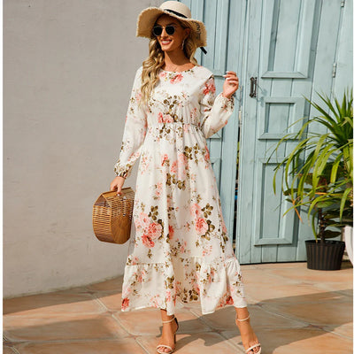 Floral Print Dress with Long Sleeves