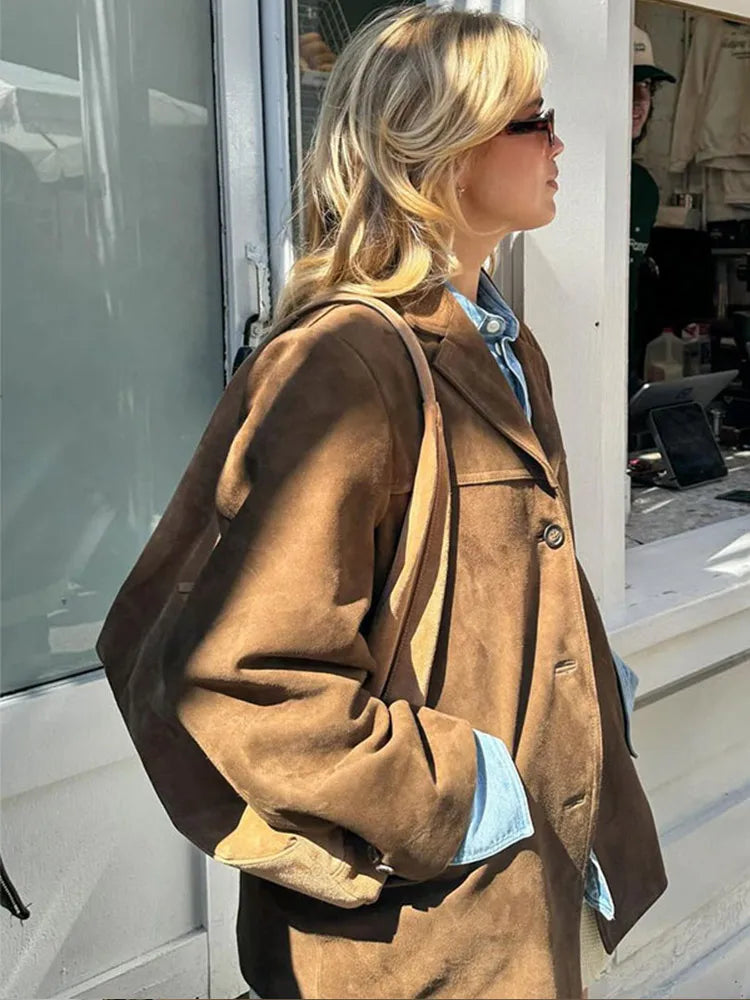 Classic Brown Suede Jacket