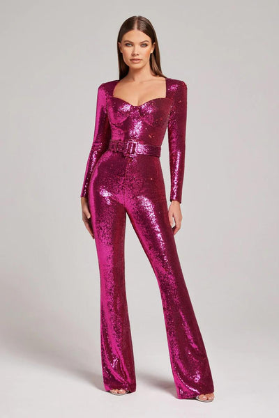 Elena Jumpsuit | Perfect for Any Party with Belt & Tight Fit