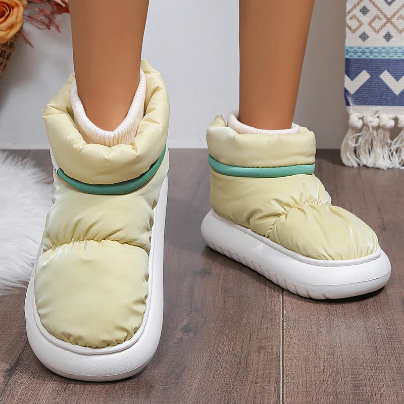 Women's Warm Lined Winter Slippers with High Shaft - Comfortable House Shoes